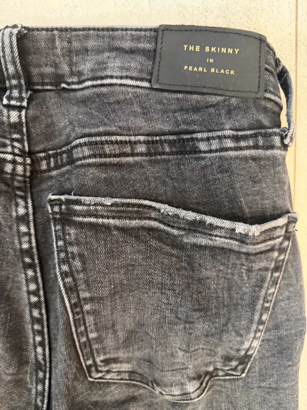 ZARA Black Distressed Skinny Jeans Raw Hem Frayed Ankle Size USA 2 - Picture 5 of 5